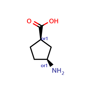 Chemical structure of cis-3-Aminocyclopentanecarboxylic acid , CAS 49805-32-5, AChemBlock X182822