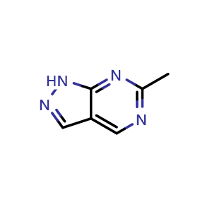 Chemical structure of 6-methyl-1H-pyrazolo[3,4-d]pyrimidine , CAS 1276056-73-5, AChemBlock X182831