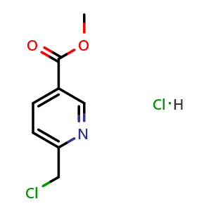 Chemical structure of methyl 6-(chloromethyl)pyridine-3-carboxylate;hydrochloride , CAS 951306-53-9, AChemBlock X182840