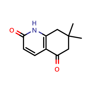 Chemical structure of 7,7-dimethyl-6,8-dihydro-1H-quinoline-2,5-dione , CAS 55119-00-1, AChemBlock X182861