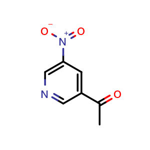 Chemical structure of 1-(5-nitro-3-pyridyl)ethanone , CAS 87883-17-8, AChemBlock X182866