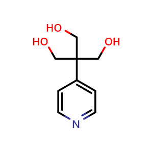 Chemical structure of 2-(hydroxymethyl)-2-(4-pyridyl)propane-1,3-diol , CAS 20845-48-1, AChemBlock X182874