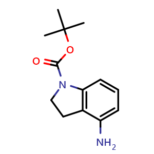 Chemical structure of tert-butyl 4-aminoindoline-1-carboxylate , CAS 885272-42-4, AChemBlock X182877