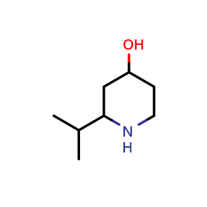 Chemical structure of 2-isopropylpiperidin-4-ol , CAS 1373223-80-3, AChemBlock X182899