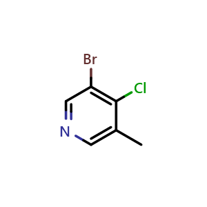 Chemical structure of 3-bromo-4-chloro-5-methyl-pyridine , CAS 1261786-46-2, AChemBlock X182900