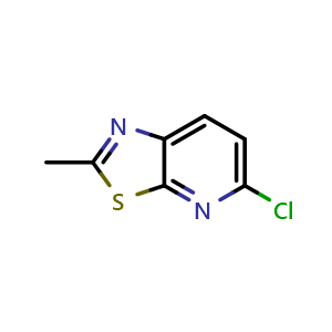 Chemical structure of 5-chloro-2-methyl-thiazolo[5,4-b]pyridine , CAS 109202-21-3, AChemBlock X182901