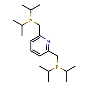 Chemical structure of [6-(diisopropylphosphanylmethyl)-2-pyridyl]methyl-diisopropyl-phosphane , CAS 237763-65-4, AChemBlock X182905
