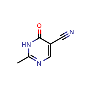 Chemical structure of 2-methyl-6-oxo-1H-pyrimidine-5-carbonitrile , CAS 27058-54-4, AChemBlock X182930