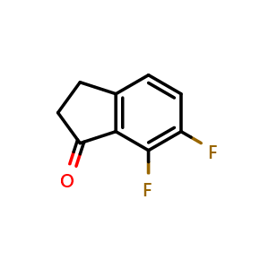 Chemical structure of 6,7-difluoroindan-1-one , CAS 881190-18-7, AChemBlock X182935