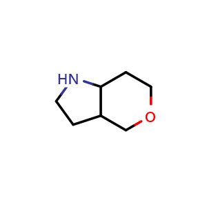 Chemical structure of 1,2,3,3a,4,6,7,7a-octahydropyrano[4,3-b]pyrrole , CAS 1517624-23-5, AChemBlock X182947