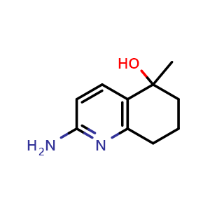 Chemical structure of 2-amino-5-methyl-7,8-dihydro-6H-quinolin-5-ol , CAS 1429914-14-6, AChemBlock X182965