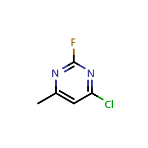 Chemical structure of 4-chloro-2-fluoro-6-methyl-pyrimidine , CAS 173918-34-8, AChemBlock X182968
