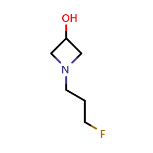 Chemical structure of 1-(3-fluoropropyl)azetidin-3-ol , CAS 1542666-89-6, AChemBlock X182975