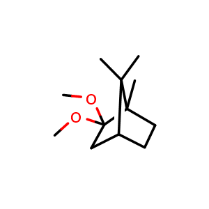 Chemical structure of 2,2-dimethoxy-1,7,7-trimethyl-norbornane , CAS 10395-50-3, AChemBlock X182985