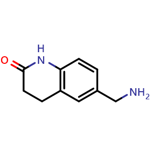 Chemical structure of 6-(aminomethyl)-3,4-dihydro-1H-quinolin-2-one , CAS 933726-66-0, AChemBlock X182999