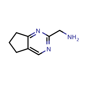 Chemical structure of 6,7-dihydro-5H-cyclopenta[d]pyrimidin-2-ylmethanamine , CAS 1268334-83-3, AChemBlock X183002