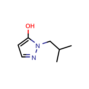 Chemical structure of 2-isobutylpyrazol-3-ol , CAS 267882-22-4, AChemBlock X183019