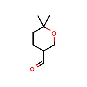 Chemical structure of 6,6-dimethyltetrahydropyran-3-carbaldehyde , CAS 61007-06-5, AChemBlock X183026