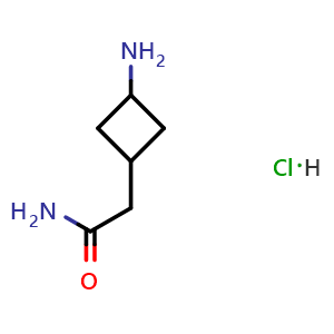 Chemical structure of 2-(3-aminocyclobutyl)acetamide;hydrochloride , CAS 2126178-72-9, AChemBlock X183029