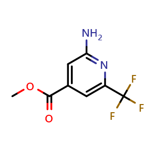 Chemical structure of methyl 2-amino-6-(trifluoromethyl)pyridine-4-carboxylate , CAS 1227562-16-4, AChemBlock X183032