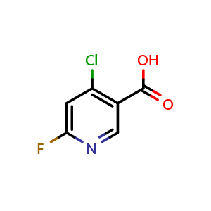 Chemical structure of 4-chloro-6-fluoro-pyridine-3-carboxylic acid , CAS 1211525-00-6, AChemBlock X183036