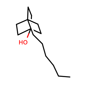 Chemical structure of 4-hexylbicyclo[2.2.2]octan-1-ol , CAS 76921-52-3, AChemBlock X183047