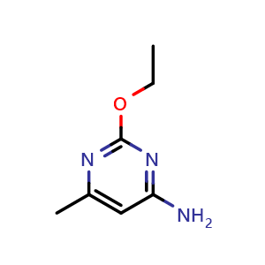 Chemical structure of 2-ethoxy-6-methyl-pyrimidin-4-amine , CAS 861031-43-8, AChemBlock X183055