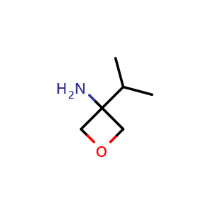 Chemical structure of 3-isopropyloxetan-3-amine , CAS 1447958-41-9, AChemBlock X183058