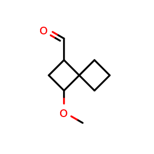 Chemical structure of 3-Methoxyspiro[3.3]heptane-1-carbaldehyde , CAS 1935944-63-0, AChemBlock X183059