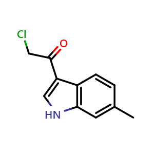 Chemical structure of 2-chloro-1-(6-methyl-1H-indol-3-yl)ethanone , CAS 115027-18-4, AChemBlock X183067