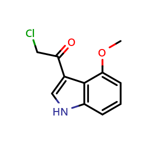 Chemical structure of 2-chloro-1-(4-methoxy-1H-indol-3-yl)ethanone , CAS 858752-72-4, AChemBlock X183068