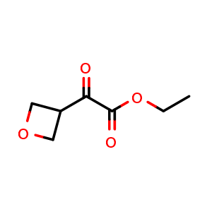 Chemical structure of ethyl 2-(oxetan-3-yl)-2-oxo-acetate , CAS 2386622-10-0, AChemBlock X183072