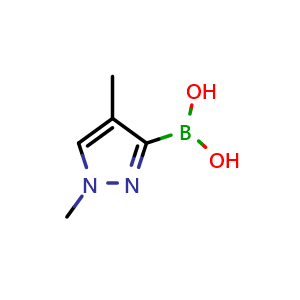 Chemical structure of (1,4-dimethylpyrazol-3-yl)boronic acid , CAS 2246870-91-5, AChemBlock X183079
