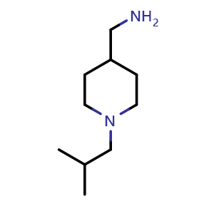 Chemical structure of (1-isobutyl-4-piperidyl)methanamine , CAS 258345-24-3, AChemBlock X183087