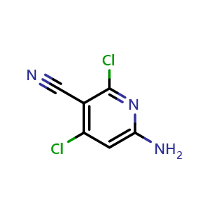 Chemical structure of 6-amino-2,4-dichloro-pyridine-3-carbonitrile , CAS 1589541-56-9, AChemBlock X183088