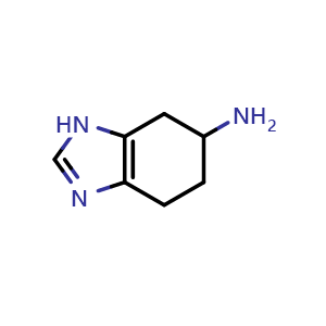 Chemical structure of 4,5,6,7-tetrahydro-3H-benzimidazol-5-amine , CAS 72748-85-7, AChemBlock X183090
