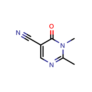 Chemical structure of 1,2-dimethyl-6-oxo-pyrimidine-5-carbonitrile , CAS 53135-29-8, AChemBlock X183091