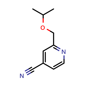 Chemical structure of 2-(isopropoxymethyl)pyridine-4-carbonitrile , CAS 2287915-40-4, AChemBlock X183105