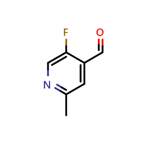 Chemical structure of 5-fluoro-2-methyl-pyridine-4-carbaldehyde , CAS 1211590-15-6, AChemBlock X183114