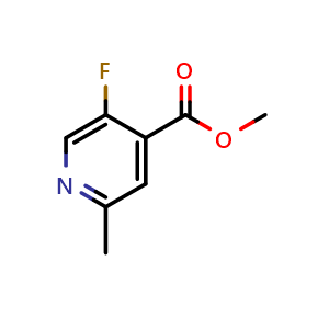 Chemical structure of methyl 5-fluoro-2-methyl-pyridine-4-carboxylate , CAS 885588-15-8, AChemBlock X183115