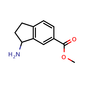 Chemical structure of methyl 3-aminoindane-5-carboxylate , CAS 903630-53-5, AChemBlock X183119