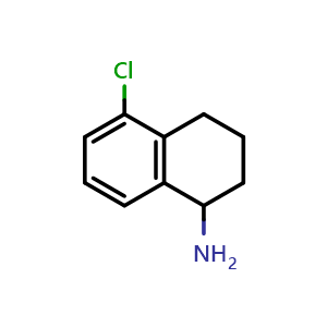 Chemical structure of 5-chlorotetralin-1-amine , CAS 59376-81-7, AChemBlock X183126