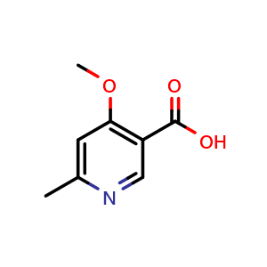 Chemical structure of 4-methoxy-6-methyl-pyridine-3-carboxylic acid , CAS 1211530-77-6, AChemBlock X183134