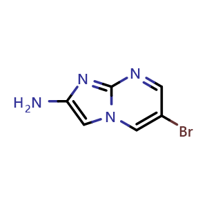 Chemical structure of 6-bromoimidazo[1,2-a]pyrimidin-2-amine , CAS 1103861-39-7, AChemBlock X183141