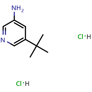 Chemical structure of 5-tert-butylpyridin-3-amine;dihydrochloride , CAS 1965308-97-7, AChemBlock X183160