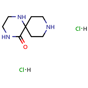 Chemical structure of 1,4,9-triazaspiro[5.5]undecan-5-one;dihydrochloride , CAS 1638221-35-8, AChemBlock X183171