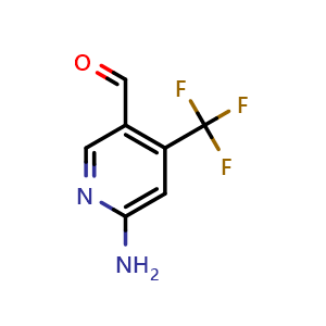 Chemical structure of 6-amino-4-(trifluoromethyl)pyridine-3-carbaldehyde , CAS 1289102-99-3, AChemBlock X183183