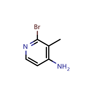 Chemical structure of 2-bromo-3-methyl-pyridin-4-amine , CAS 79055-61-1, AChemBlock X183184