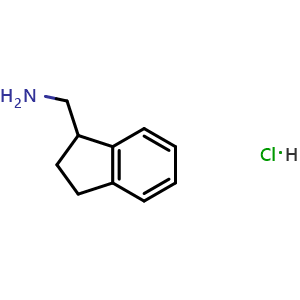 Chemical structure of indan-1-ylmethanamine;hydrochloride , CAS 1187927-97-4, AChemBlock X183194