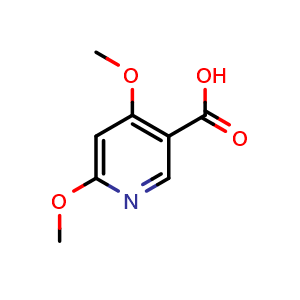 Chemical structure of 4,6-dimethoxypyridine-3-carboxylic acid , CAS 1256807-30-3, AChemBlock X183202